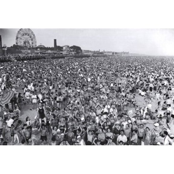 Coney Island Crowd Poster (36 x 24)