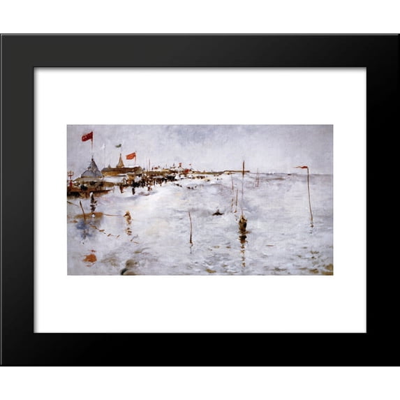 Coney Island From Brighton Pier 20x24 Framed Art Print by John Henry Twachtman