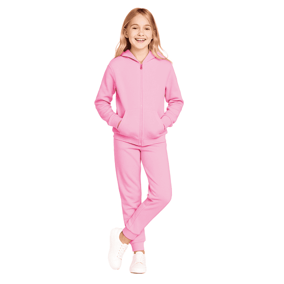Coney Island Girls Sweatsuit Cozy Soft Fleece Zip Up Hoodie and Jogger Sweatpants 2 Piece Set