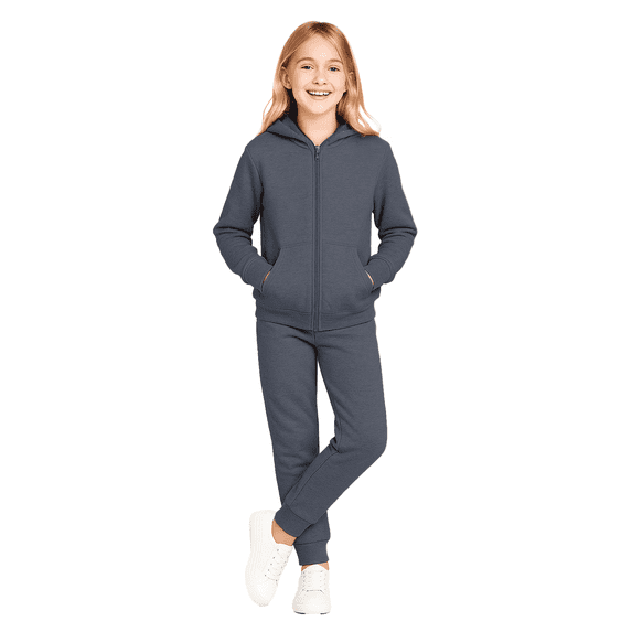 Coney Island Girls Sweatsuit Cozy Soft Fleece Zip Up Hoodie and Jogger Sweatpants 2 Piece Set