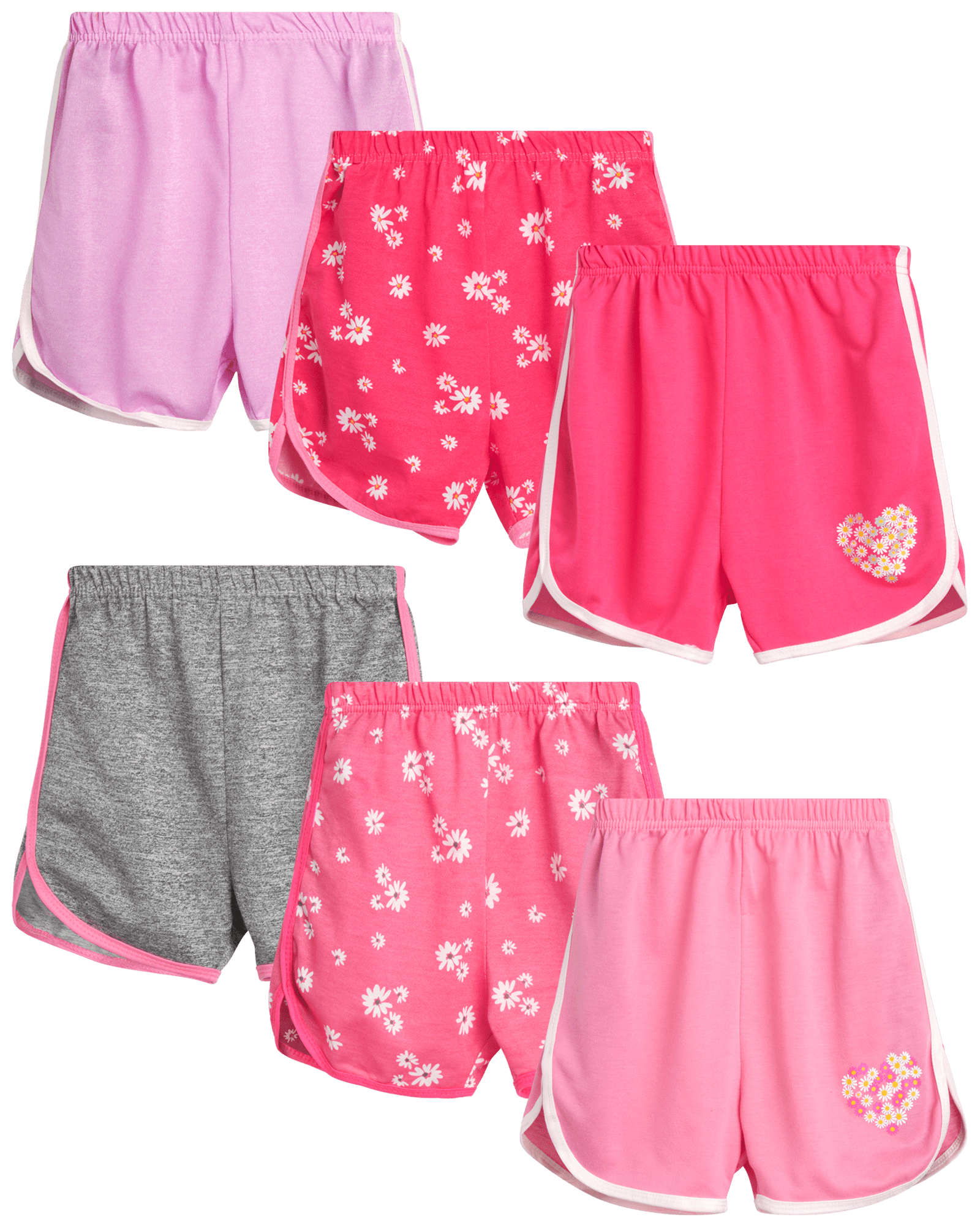 Coney Island Girls’ Shorts – 6 Pack French Terry Active Dolphin Gym ...