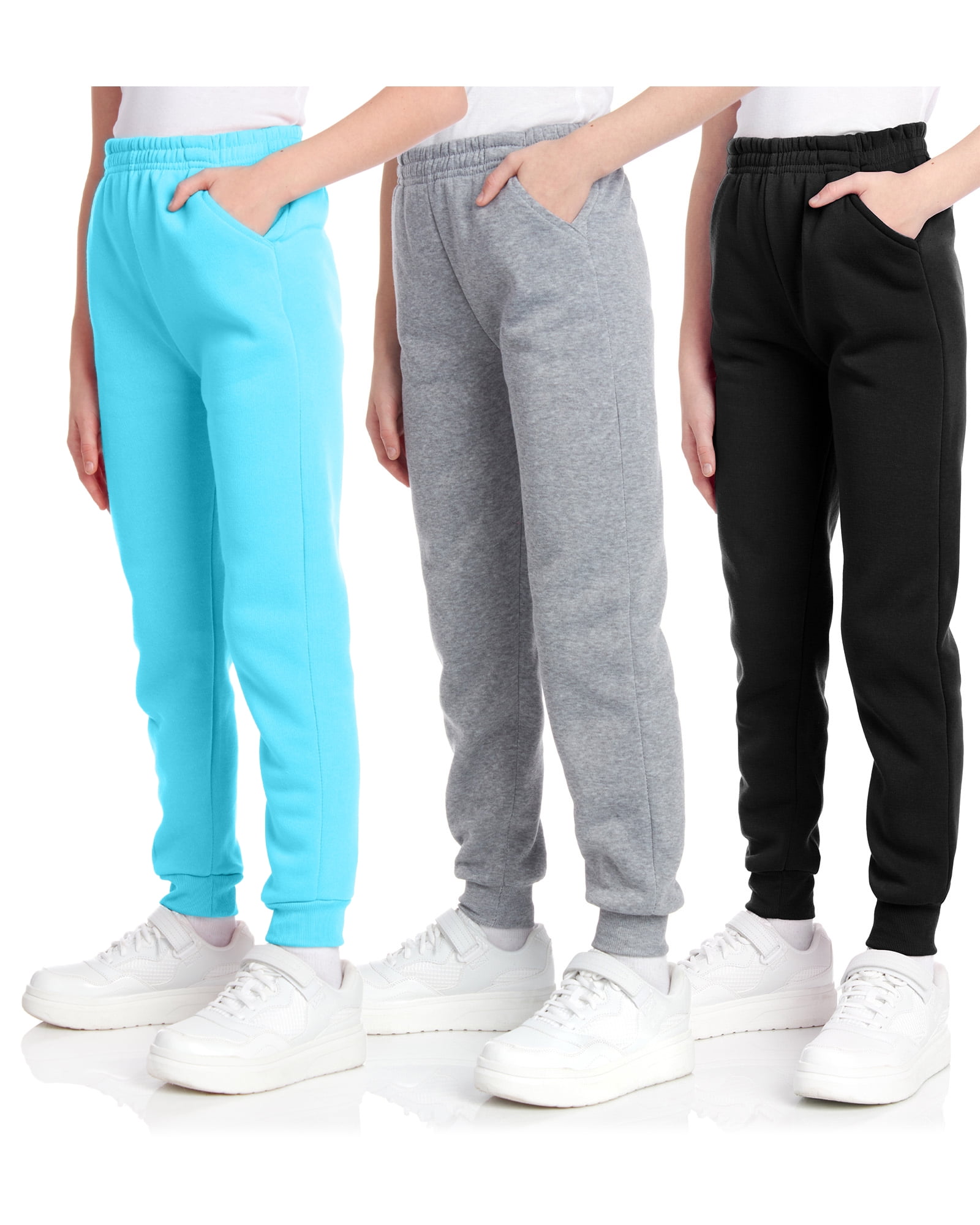 Coney Island Girls' Sweatpants – 3 Pack Active Fleece Joggers (Size: 7-16)  