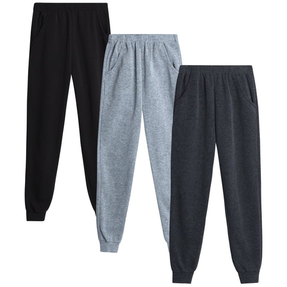 Coney Island Girls Sweatpants Breathable Athletic Soft Fleece Jogger Sweatpants with Pockets 3 Pack