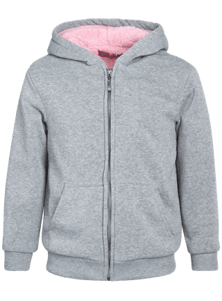 Padded Denim Jacket with Hood, Sherpa Lining, for Girls - stone, Girls