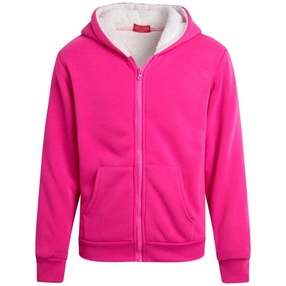 Coney Island Girls Hoodie - Cozy Soft Fleece Sherpa Lined Hoodie Zip Up Sweatshirt for Girls (4-16)