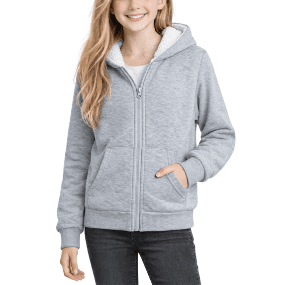 Coney Island Girls Hoodie - Soft Fleece Sherpa Lined Zip Up Hooded Sweatshirt for Girls (4-16)