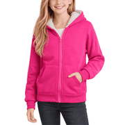 Coney Island Girls Hoodie Cozy Soft Fleece Sherpa Lined Zip Up Hoodie Sweatshirt with Pockets