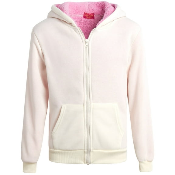 Coney Island Girls Hoodie - Cozy Soft Fleece Sherpa Lined Hoodie Zip Up Sweatshirt for Girls (4-16)