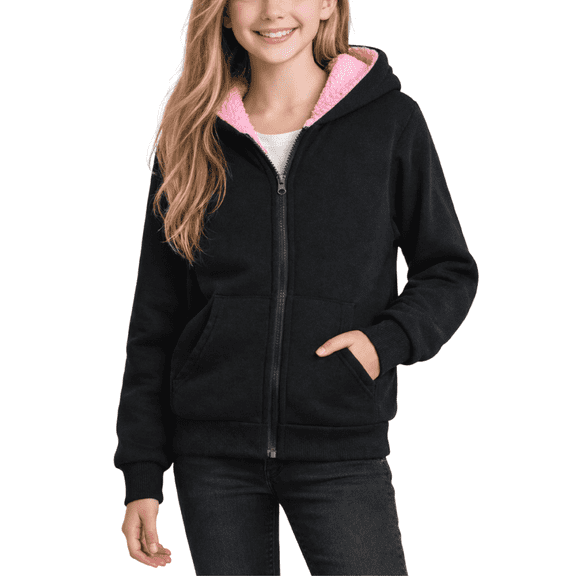 Coney Island Girls Hoodie Sweatshirt Cozy Soft Fleece Sherpa Lined Zip up Hoodies with Pockets
