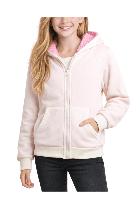 Girls Hoodie - Cozy Soft Fleece Sherpa Lined Hoodie Zip Up Sweatshirt for Girls (4-16)