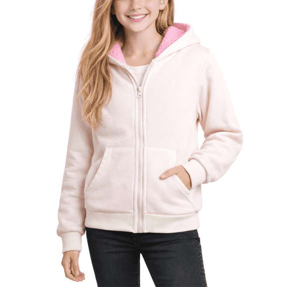 Coney Island Girls Hoodies Cozy Soft Fleece Sherpa Lined Hoodie Zip up Sweatshirt for Girls