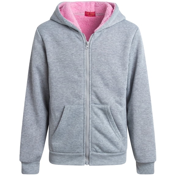 Coney Island Girls Hoodie - Cozy Soft Fleece Sherpa Lined Hoodie Zip Up Sweatshirt for Girls (4-16)