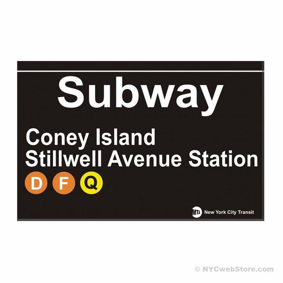 Coney Island NYC Subway Magnet - New York City MTA Station Souvenir Gift