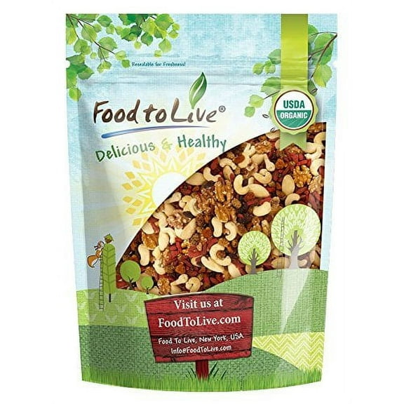 Coney Island Organic Nut and Berry Mix, 0.25 Pounds — Non-GMO, Raw, Vegan — by Food to Live