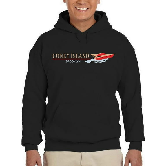 Coney Island Vintage Style Hoodie Men -Image by Shutterstock, Male Medium