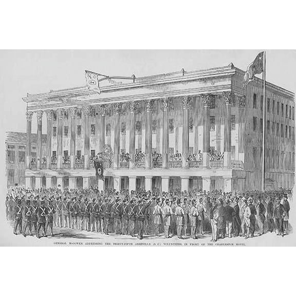 Confederate General McGowan addresses South Carolina Abbeville Volunteers-Fine Art Canvas Print (20" x 30")