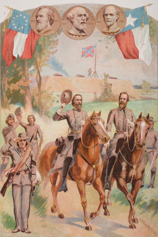 Confederate Uniforms During The American Civil War 1861 To 1865 Artist Davis Canvas Art - Ken Welsh  Design Pics (22 x 34)