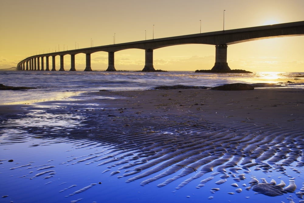 Confederation Bridge Cape Jourimain New Brunswick Canvas Art - Darwin Wiggett Design Pics (17 x 11)