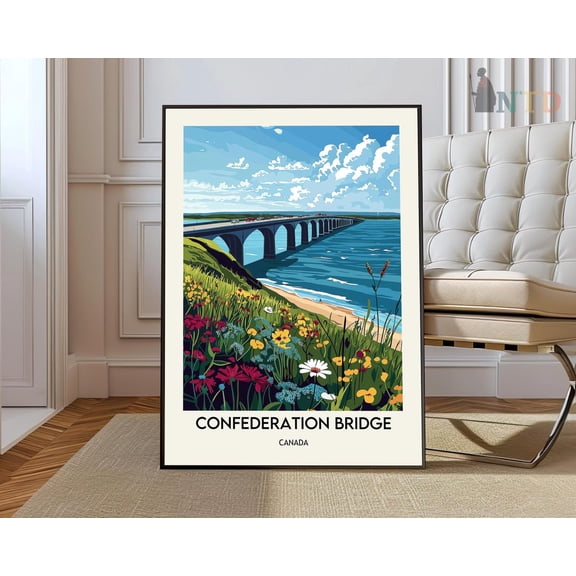 Confederation Bridge Poster, Confederation Bridgeconfederation Bridge Print, Confederation Bridge Photo Wall Art, Modern Wall Decor, 8x12 UNFRAMED