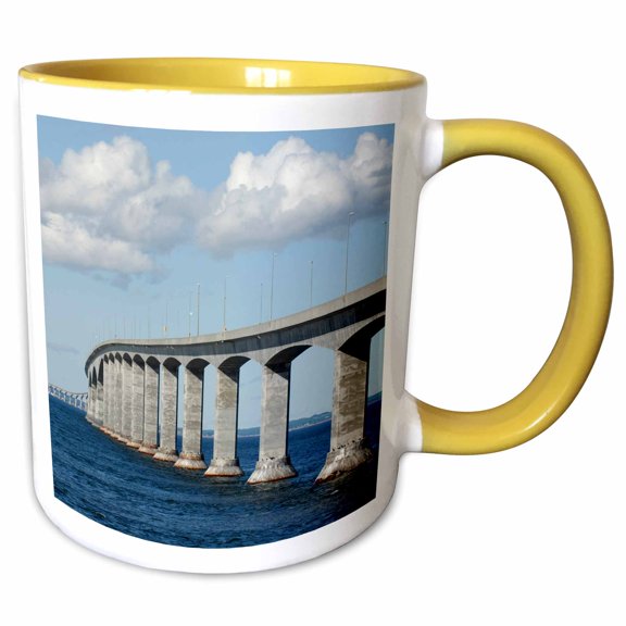 3drose, Confederation Bridge, Prince Edward Island-cn09 Krs0000 - Keith and Rebecca Snell, 11oz Two-tone Yellow Mug