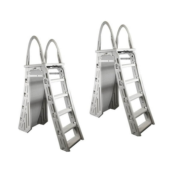 Confer Guard A-Frame Above Ground Swimming Pool Ladder for Pools 48-56" (2 Pack)