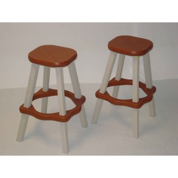 Confer Leisure Accents 26 Inch Outdoor Seating Patio Spa Barstool Pair, Redwood