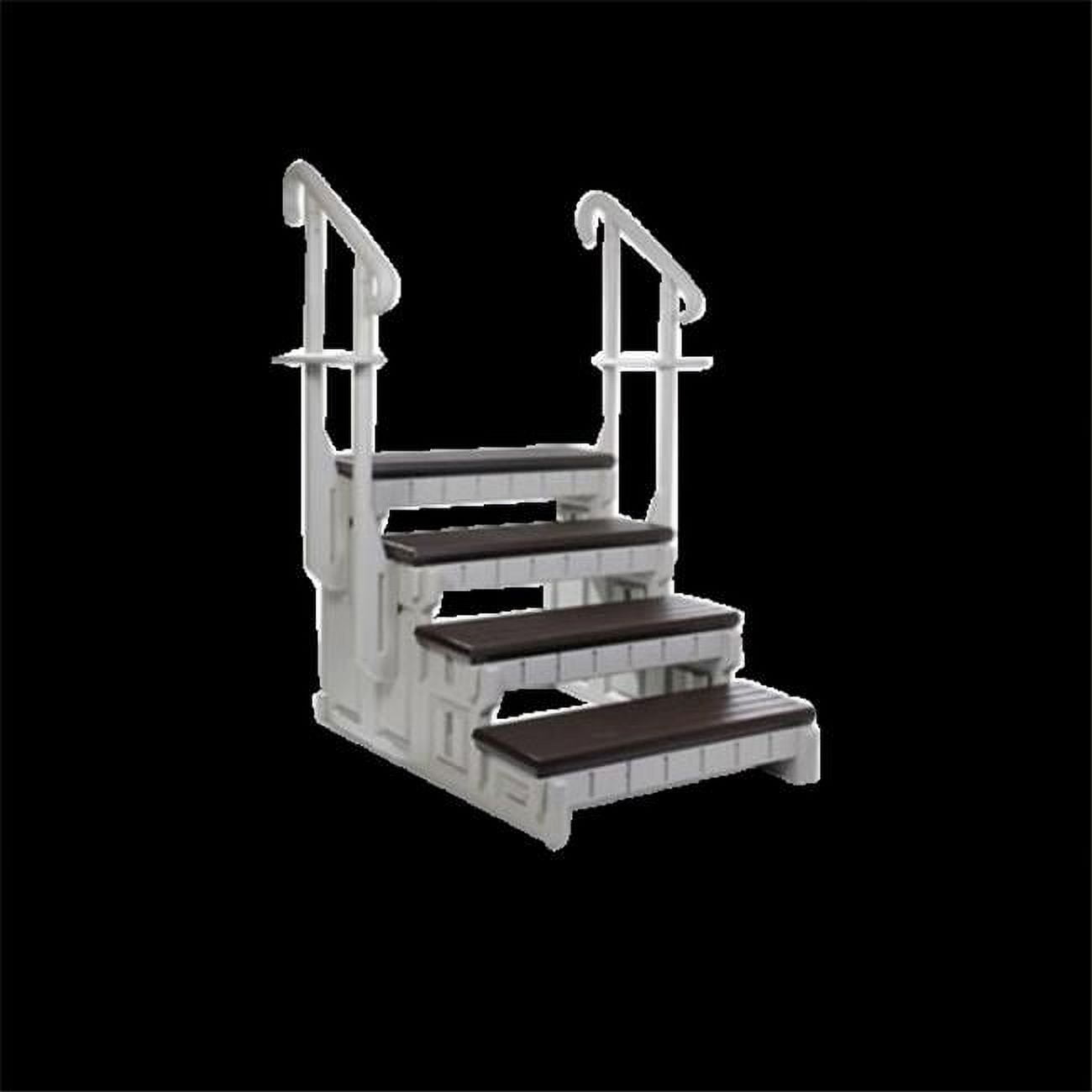 Confer 36 Inch Black Plastic 4-Step Spa Ladder with Handrails