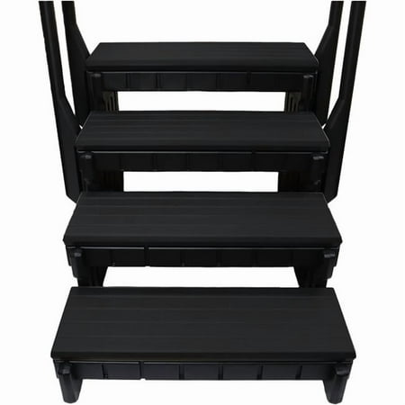 Confer Plastics SSS364LBGBLK 36 in. 4 Step Signature Spa Steps with Black Frame, Deep Gray