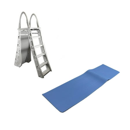 Confer Plastics A-Frame Pool Ladder & Hydrotools by Swimline 9"x36" Ladder Mat