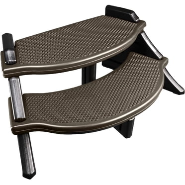 Grey Spa Step With Soft Grip Treads - Easy No-Tool Assembly
