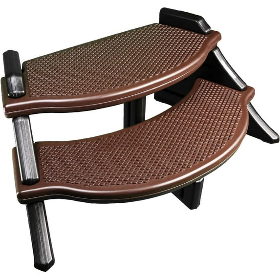 Confer Plastics The Edge Spa Step, 40-Inch Wide Hot Tub Stairs, Multipurpose Indoor/Outdoor Step Stool with Oversized Treads and 2-Tone Design, Espresso