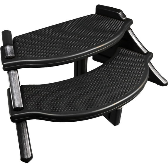 Confer Plastics The Edge Spa Step, 40-Inch Wide Hot Tub Stairs, Multipurpose Indoor/Outdoor Step Stool with Oversized Treads and Center Support, Black