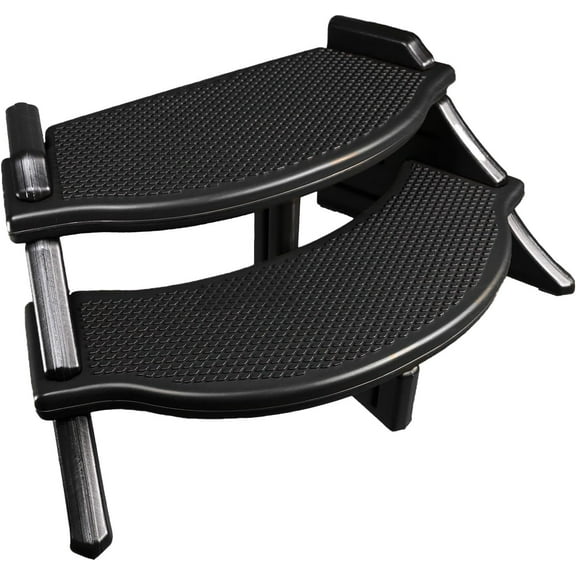Confer Plastics The Edge Spa Step, 40-Inch Wide Hot Tub Stairs, Multipurpose Indoor/Outdoor Step Stool with Oversized Treads and Center Support, Black