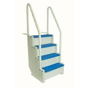 Confer Plastics In-Pool Step Aboveground Swimming Pool Steps Entry System, Blue Tread White Step