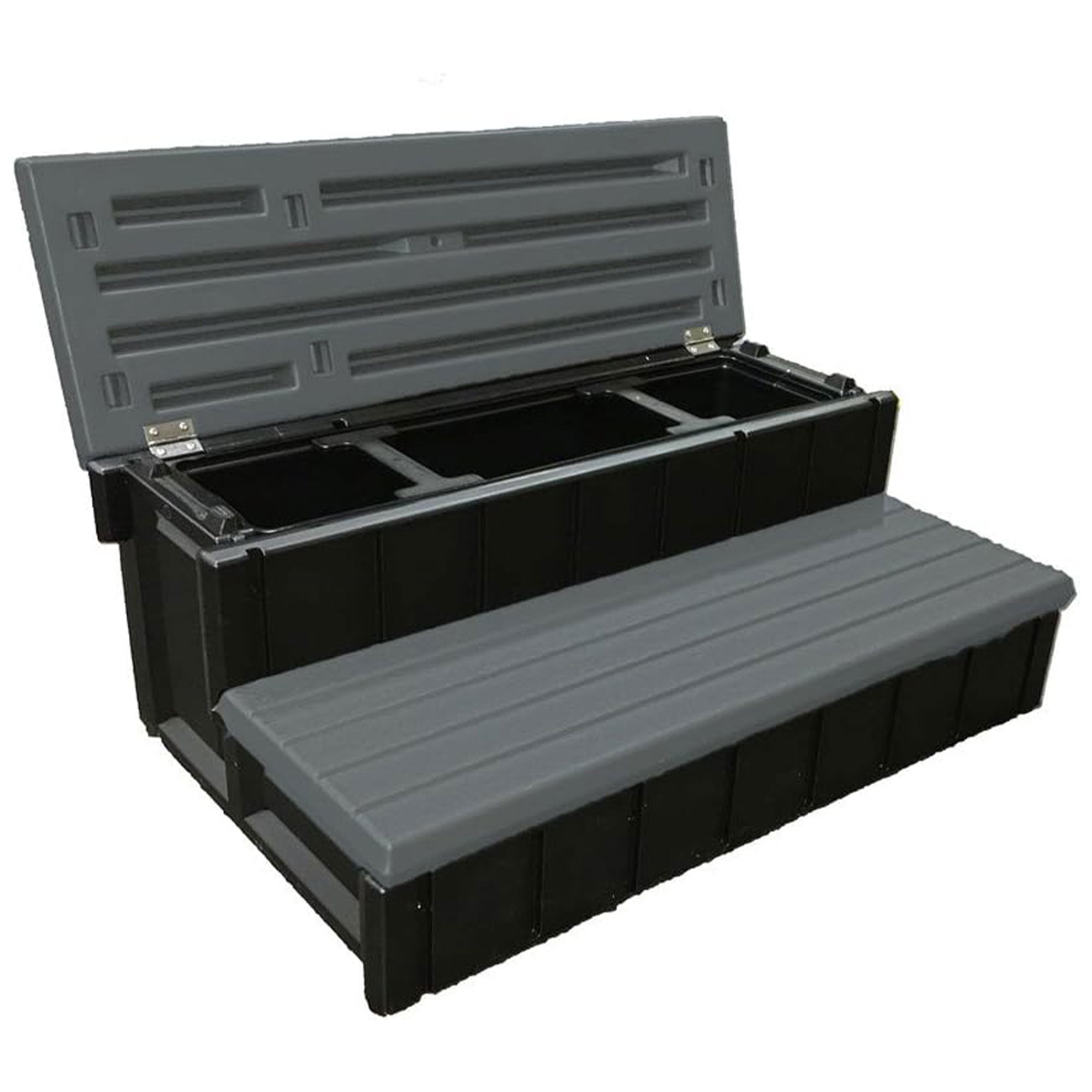 Confer Plastics Leisure Accents Outdoor Spa Hot Tub Storage Steps,Deep Gray