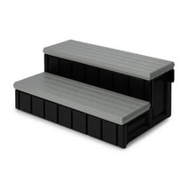 Confer Plastics Leisure Accents Deluxe Spa Hot Tub Steps, 36" Wide, Gray