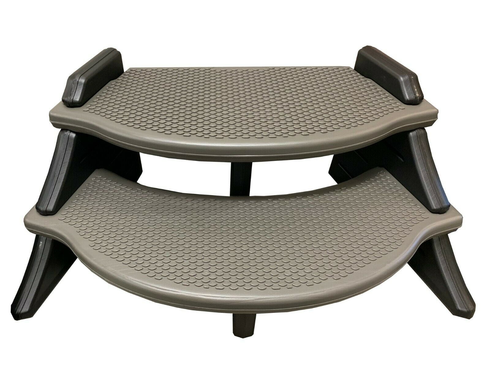 Deep Gray Resin Slip-Resistant Hot Tub Step with Oversized Treads