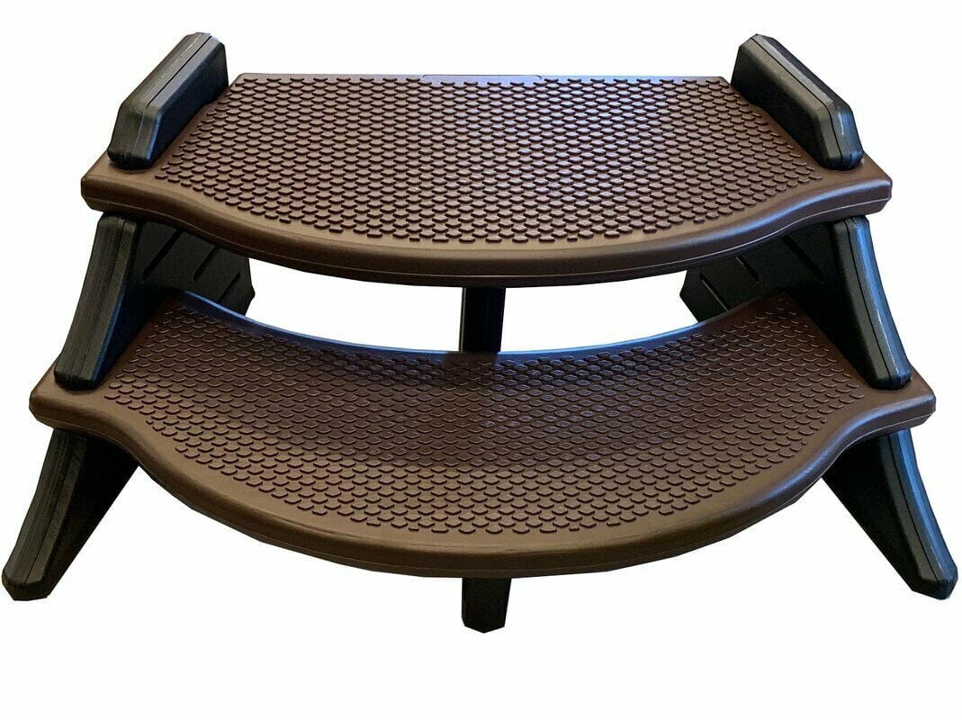 Espresso Two-Tone Plastic Indoor/Outdoor Spa Step Stool