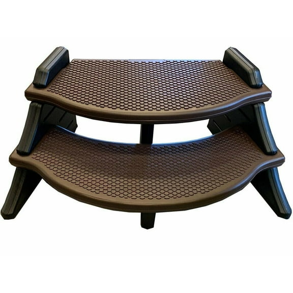 Confer Plastics Slip Resistant Edge Spa Step Pool Ladder, Resin Espresso, 23"