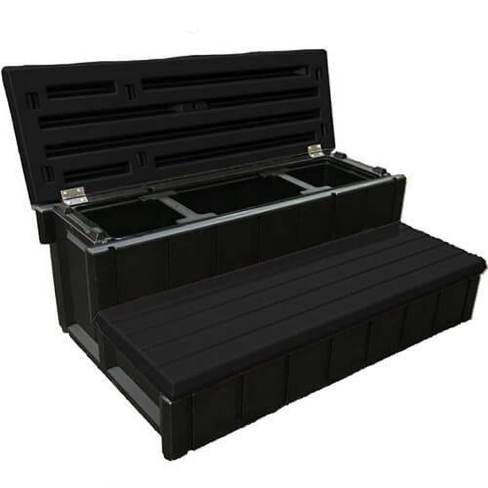 Black 36" Spa Step with Removable Storage Compartment