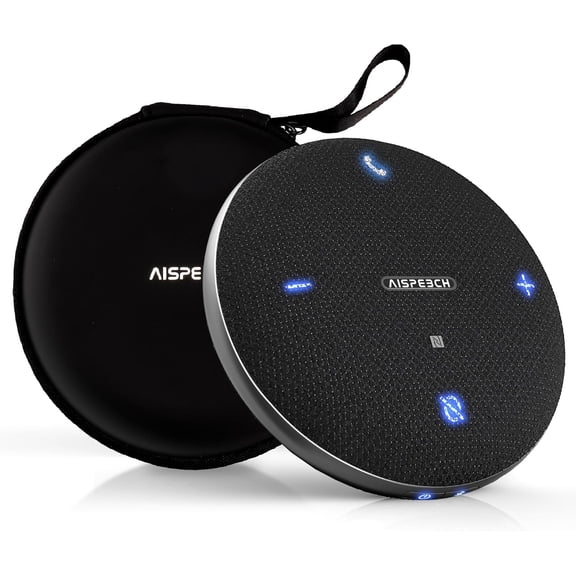 Conference Call Speaker and Microphone for Teams, Zoom, Home Office, Black
