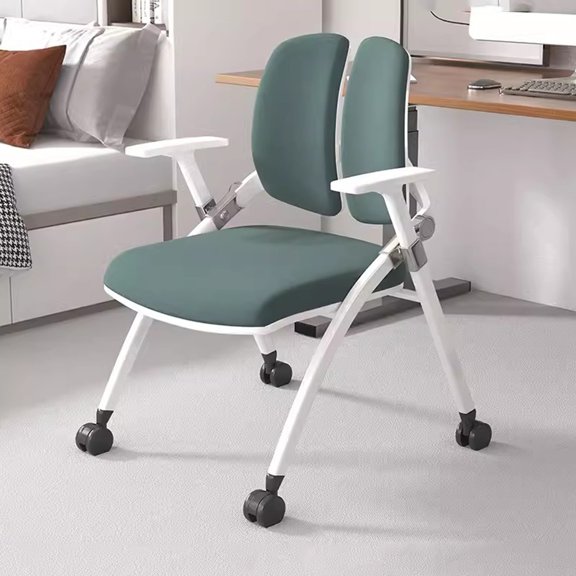 Conference Chair Ergonomic Backrest Computer Chair Study Chair with Wheels,Foldable Guest Reception Chair for School Training Conference,Desk Chairs