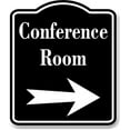 thumbnail image 1 of Conference Room Right Arrow BLACK Aluminum Composite Sign, 20"24", 1 of 4