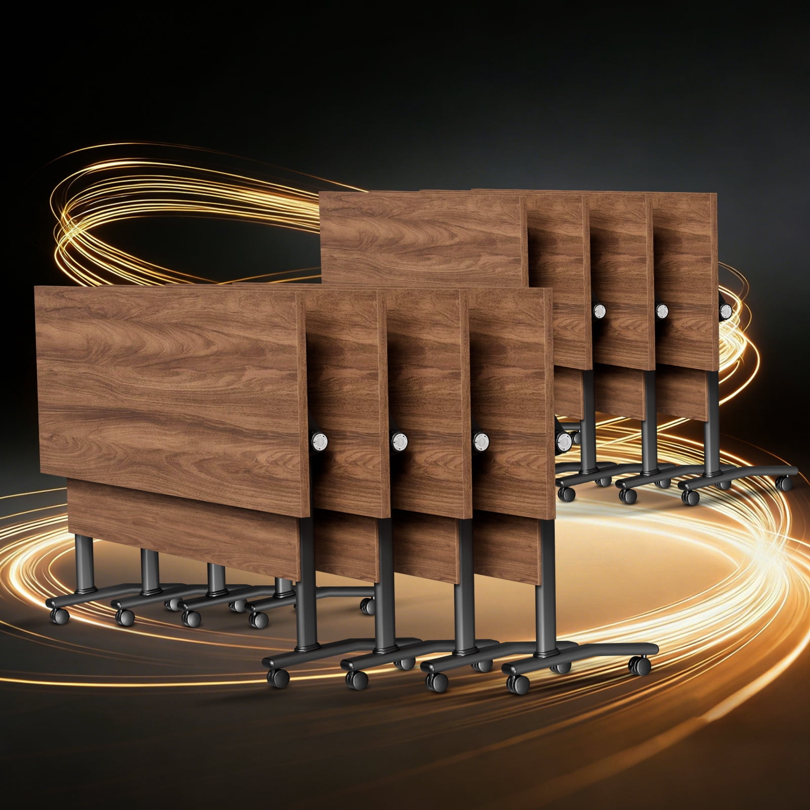 Conference Room Table on Wheels 8 PACK Folding Modern Mobile Conference ...