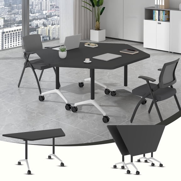 Conference Room Tables, Modular Conference Room Table, Mobile Training Desk with Silent Wheels