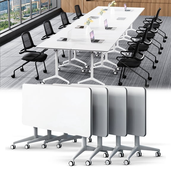 Conference Room Tables with Wheels,Modular Folding Conference Table,Rolling Heavy Duty Conference Tables,for Meeting Office School Classroom University Library