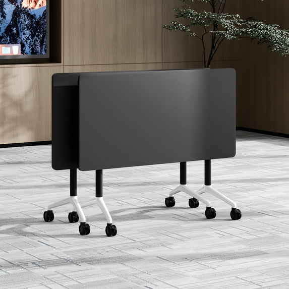 Conference Room Tables with Wheels 2PCS 61in Heavy Duty Foldable Conference Table for Office Classroom