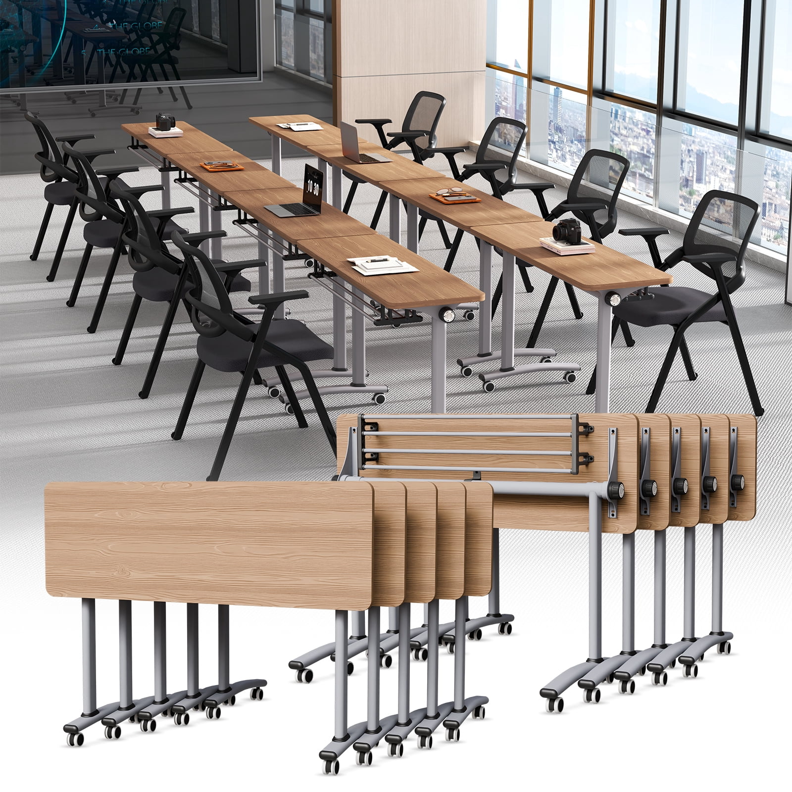 Conference Table,10PC Folding Flip Top Conference Room Tables, Mobile ...