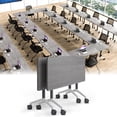 thumbnail image 1 of Conference Table 6ft,Folding Conference Room Table on Wheels,Mobile Flip Top Training Tables for Office,Meeting(4,Grey,47.2" D X 23.6" W X 29.5" H), 1 of 7