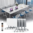 thumbnail image 1 of Conference Table 6ft, White Mobile Flip Top Training Tables for Office,Meeting, 1 of 7